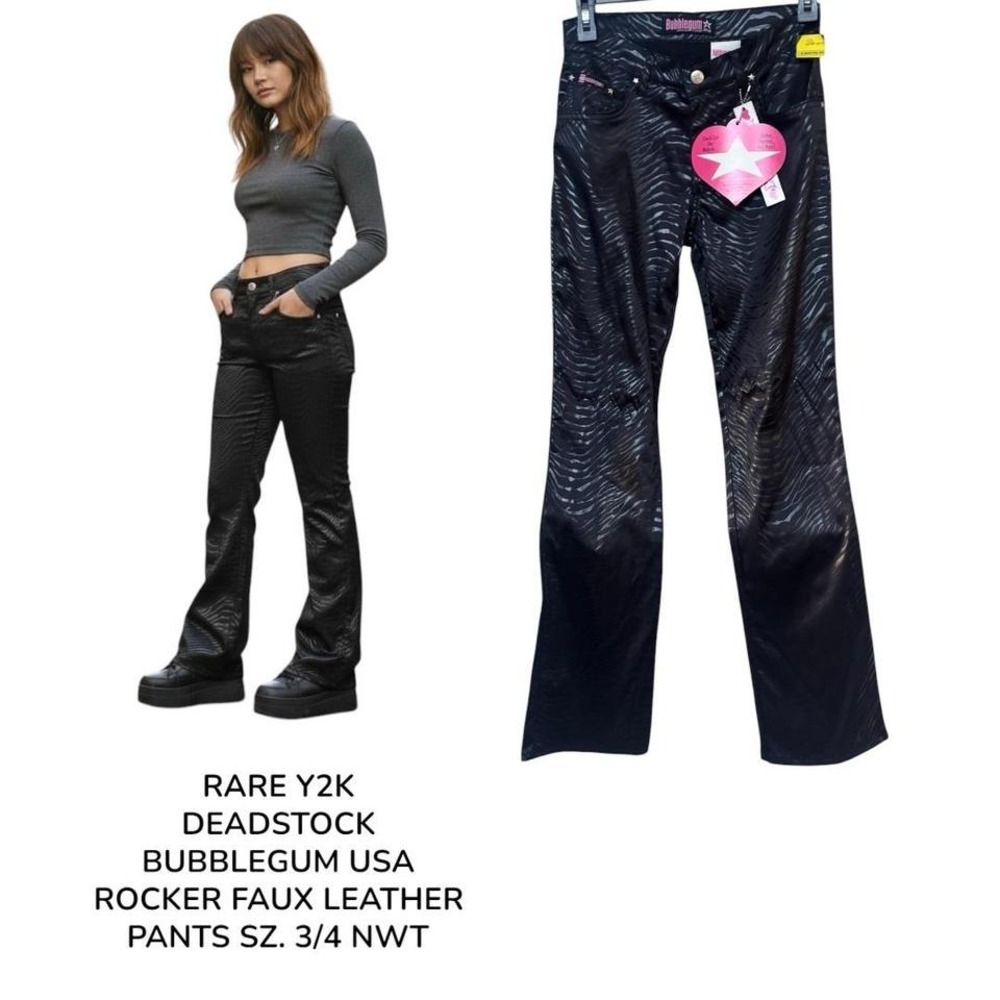 Bubblegum USA Y2K Rocker Zebra Print Pants Deadstock‎ NWT 3/4